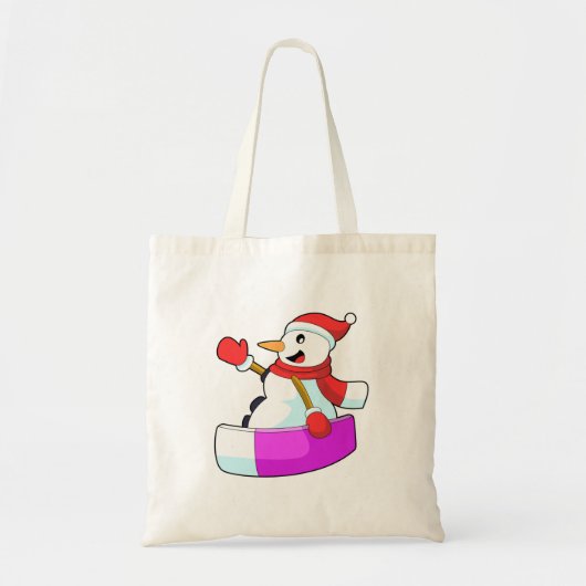 Snowman als Snowboarder met Sonowboard.PNG Tote Bag (Voorkant)