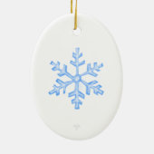 Snowman and Blue Snowflake Ceramic Oval Ornament (Achterkant)