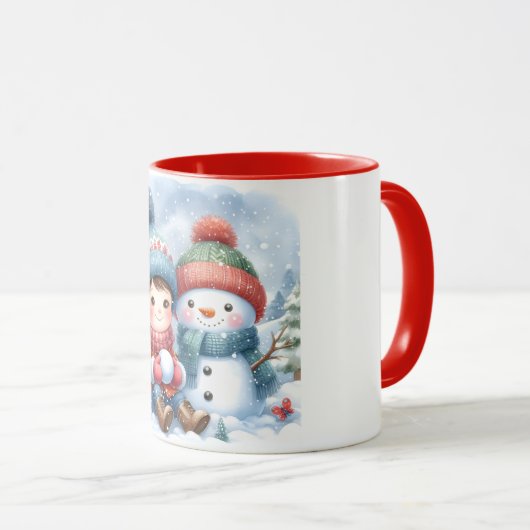 Snowman and Friends Kids Christmas Mug  Mok (Voorkant rechts)