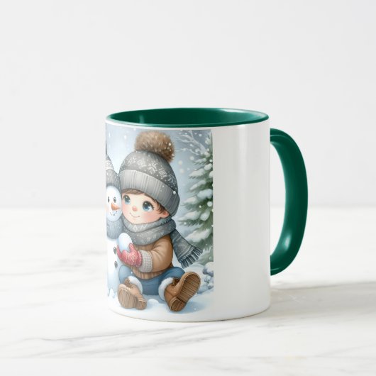 Snowman and Friends Kids Christmas Mug Mok (Voorkant rechts)