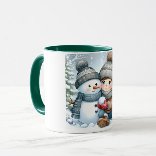 Snowman and Friends Kids Christmas Mug Mok (Voorkant links)