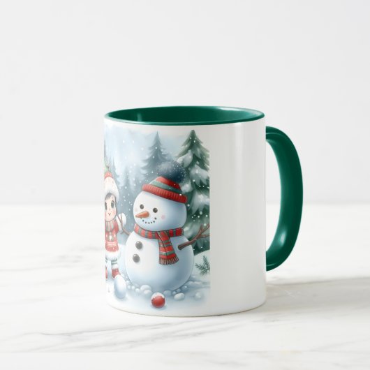 Snowman and Friends Kids Christmas Mug Mok (Voorkant rechts)