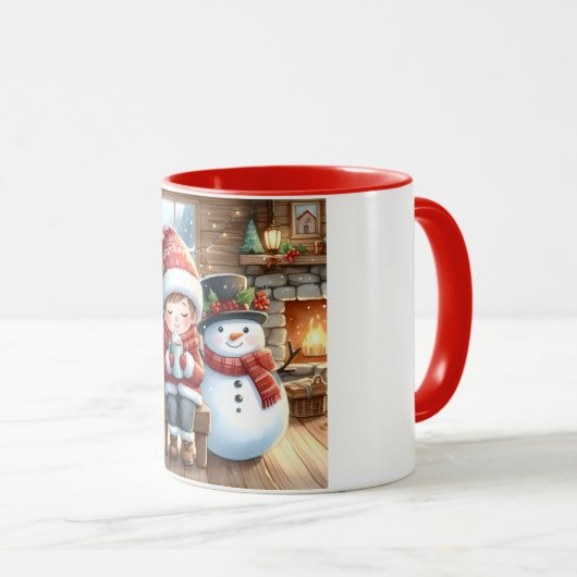 Snowman and Friends Kids Christmas Mug Mok (Voorkant rechts)