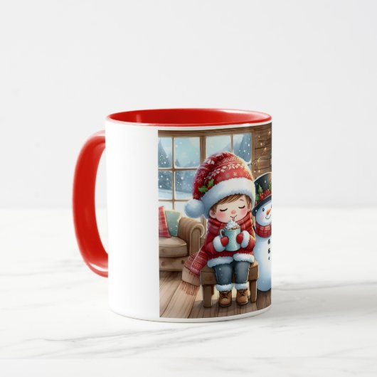 Snowman and Friends Kids Christmas Mug Mok (Voorkant links)