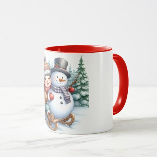 Snowman and Friends Kids Christmas Mug  Mok (Voorkant rechts)