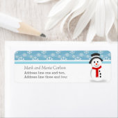 Snowman and Snowflakes Custom Christmas Etiket (Insitu)