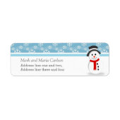 Snowman and Snowflakes Custom Christmas Etiket (Voorkant)