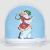 Snowman and Woman Dancers Christmas Snow Globe Sneeuwbol (Achterkant)