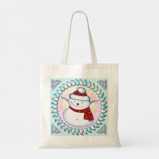 Snowman Angel canvas tassen (Achterkant)