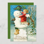 Snowman Angel Cherub Four Leaf Clover (Voorkant / Achterkant)