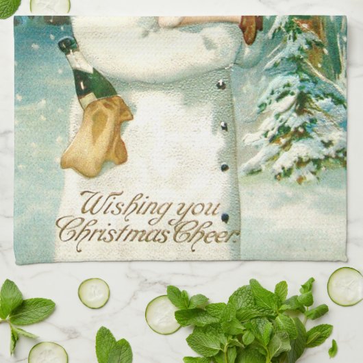 Snowman Angel Cherub Four Leaf Clover Theedoek (Gevouwen)