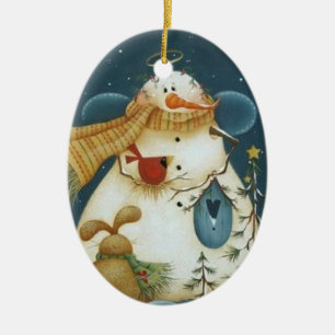 Snowman Angel en Forest Friends Ornament