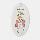 Snowman Angel World's beste leraar Keramisch Ornament (Rechts)