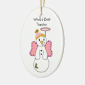 Snowman Angel World's beste leraar Keramisch Ornament (Links)