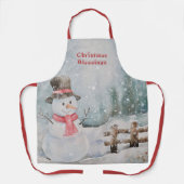Snowman Apron met kerstmis Schort (Voorkant)