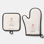 Snowman Apron Ovenwant & Pannenlap Set (Voorkant)