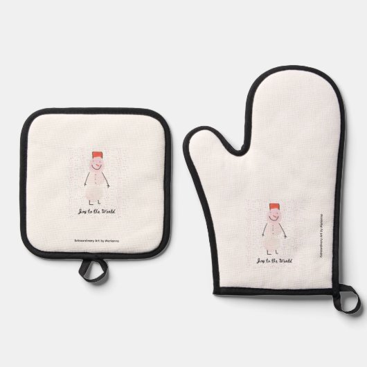 Snowman Apron Ovenwant & Pannenlap Set (Voorkant)
