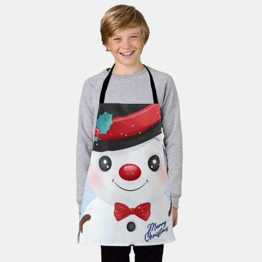 Snowman Apron Schort (Gedragen)
