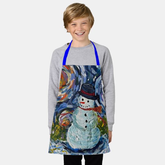 Snowman Apron Schort (Gedragen)