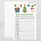 Snowman Baby Animals Name baby shower (Voorkant / Achterkant)