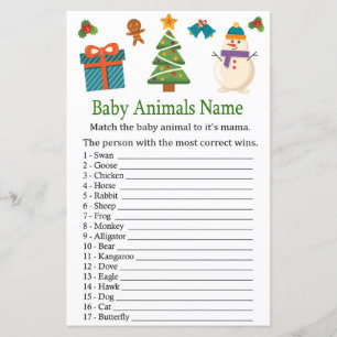 Snowman Baby Animals Name baby shower