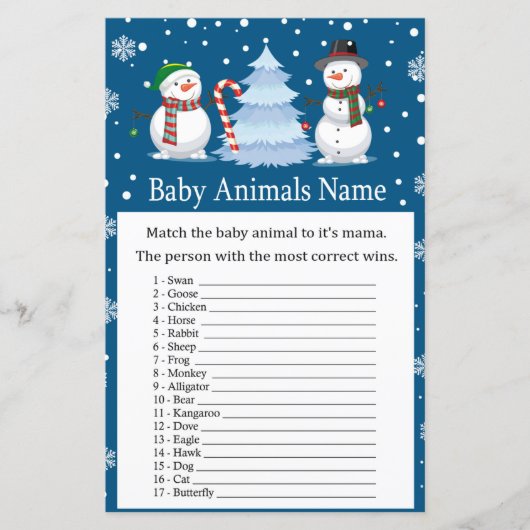 Snowman Baby Baby Animal Name Game (Voorkant)