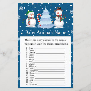 Snowman Baby Baby Animal Name Game