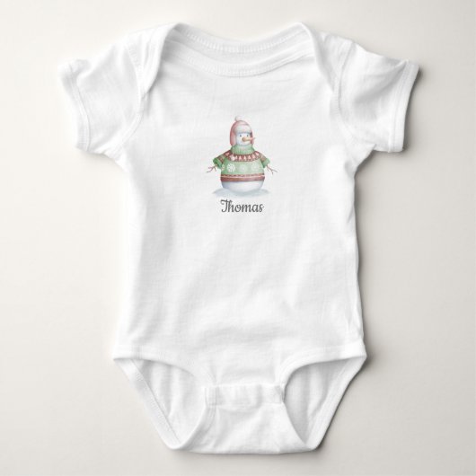 Snowman Baby Bodysuit (Voorkant)