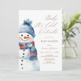 Snowman Baby Het is koud Buiten Baby shower Uitnod Bedankkaart