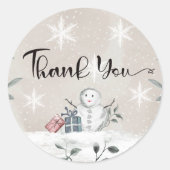Snowman baby shower bedankt ronde sticker (Voorkant)
