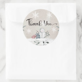 Snowman baby shower bedankt ronde sticker