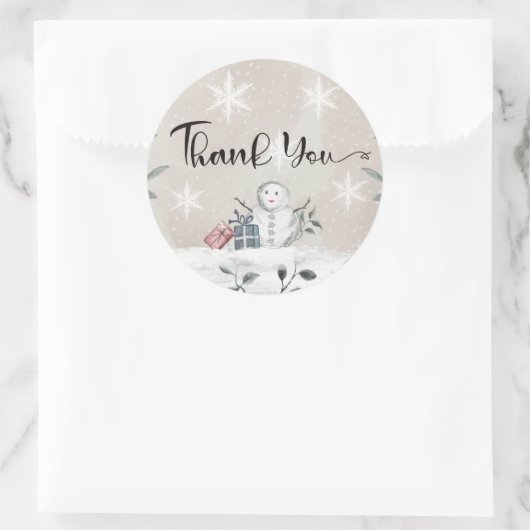 Snowman baby shower bedankt ronde sticker (Tas)