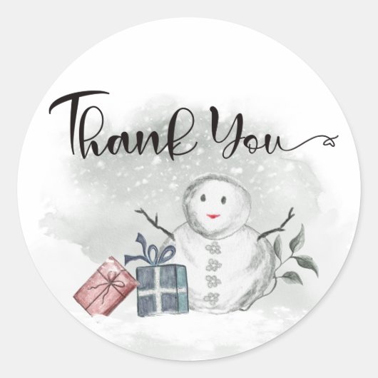 Snowman baby shower bedankt ronde sticker (Voorkant)