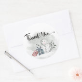 Snowman baby shower bedankt ronde sticker (Envelop)