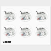 Snowman baby shower bedankt ronde sticker (Vel)