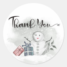 Snowman baby shower bedankt ronde sticker