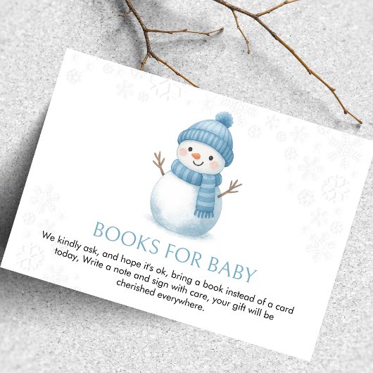 Snowman Baby Shower Books For Baby Informatiekaartje