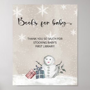 Snowman baby shower Books for baby Poster