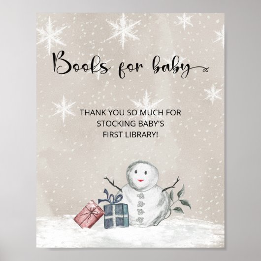 Snowman baby shower Books for baby Poster (Voorkant)