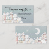 Snowman baby shower diaper omhullingskaart informatiekaartje (Voorkant / Achterkant)