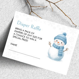 Snowman Baby Shower Diaper Raffle Informatiekaartje