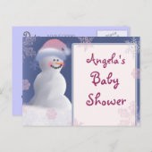 Snowman Baby shower Uitnodiging (Voorkant / Achterkant)