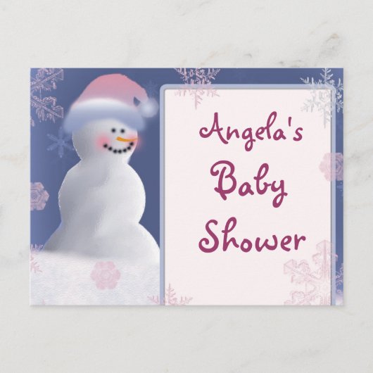 Snowman Baby shower Uitnodiging (Voorkant)