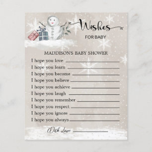 Snowman Baby shower wenst Baby