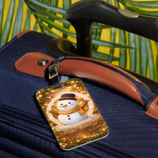 Snowman Bagagelabel