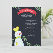 Snowman Baker Cookie Exchange Uitnodiging (Staand voorkant)