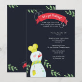 Snowman Baker Cookie Exchange Uitnodiging (Voorkant / Achterkant)