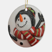 Snowman ball keramisch ornament (Links)