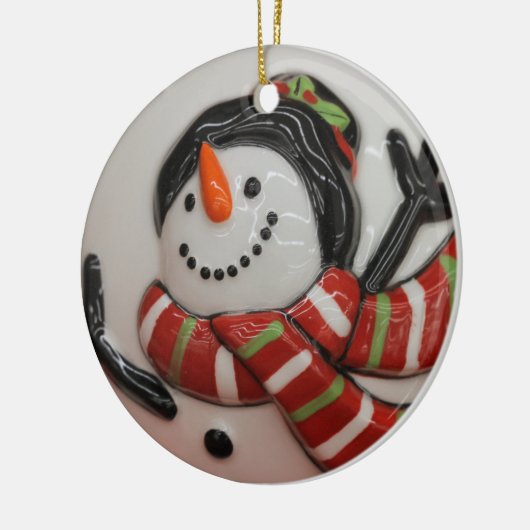 Snowman ball keramisch ornament (Links)
