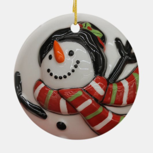 Snowman ball keramisch ornament (Achterkant)